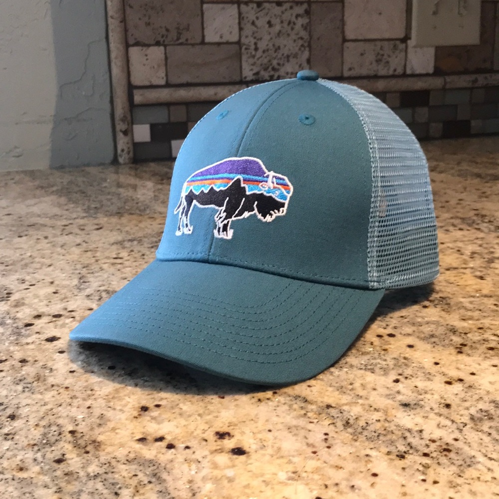 A Patagonia hat that was never used and is blue.